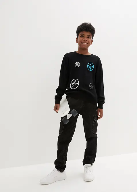 Pull en fine maille 100% coton, bonprix