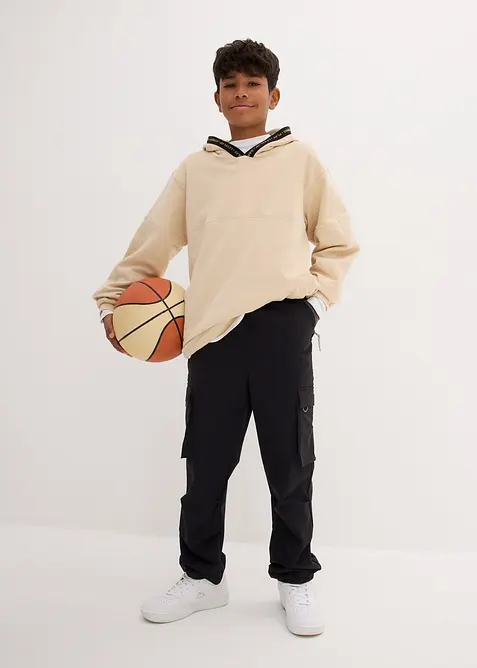 Pantalon cargo en softshell extensible et déperlant, taille réglable, bonprix