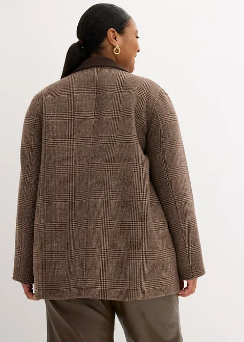 Blazer r&eacute;versible en laine avec motif Prince de Galles, bonprix