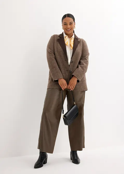 Blazer r&eacute;versible en laine avec motif Prince de Galles, bonprix