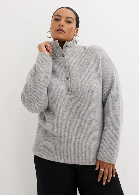 Pull oversize en m&eacute;lange laine et alpaga, bonprix