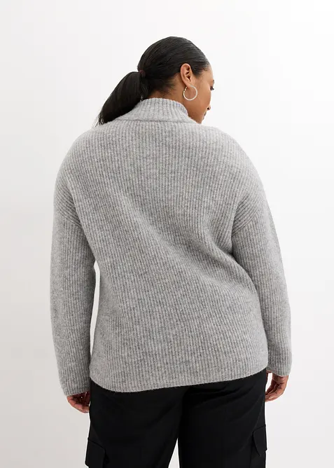 Pull oversize en m&eacute;lange laine et alpaga, bonprix