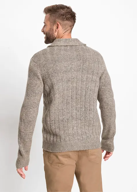 Gilet en maille à motif côtelé, bonprix