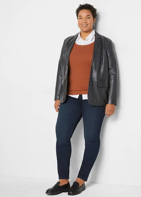 Blazer en cuir d’agneau nappa, bonprix