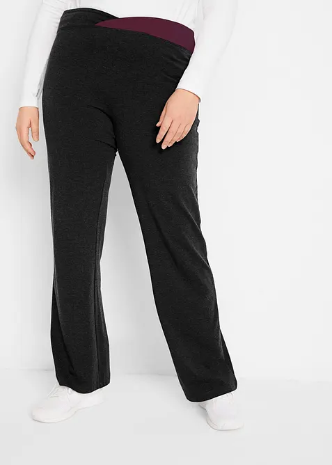 Lot de 2 pantalons de sport, bootcut, bonprix
