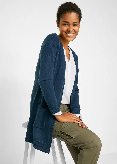 Gilet long en maille, bonprix