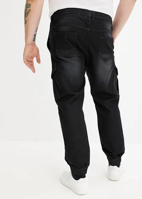Jean jogger droit avec poches cargo, Regular, bonprix