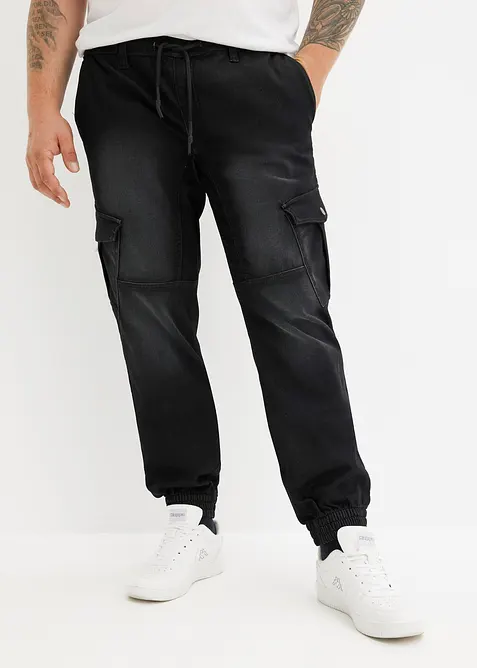 Jean jogger droit avec poches cargo, Regular, bonprix