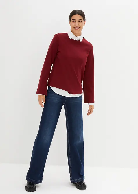 T-shirt manches longues Essential, coton lourd, bonprix