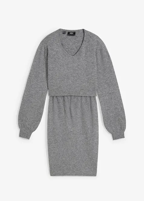 Ensemble 2 pièces en maille de grossesse avec un pull et une jupe, bonprix