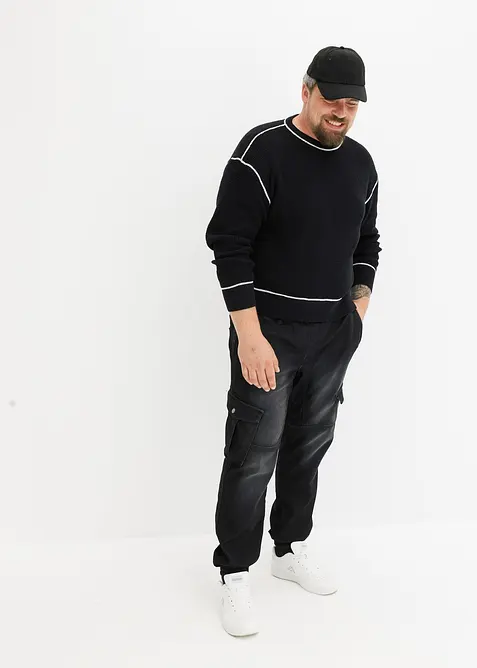 Pull en coton recyclé majoritaire, Loose Fit, bonprix