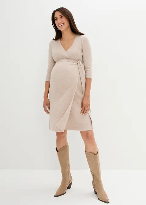 Robe de grossesse/d’allaitement en maille ultra douce à manches 3/4, bonprix