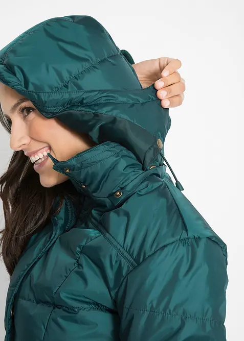 Doudoune longue à col montant et capuche, bonprix