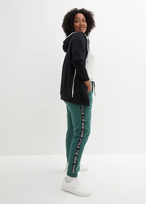 Pantalon de jogging avec finitions bord-côtes et imprimé, bonprix