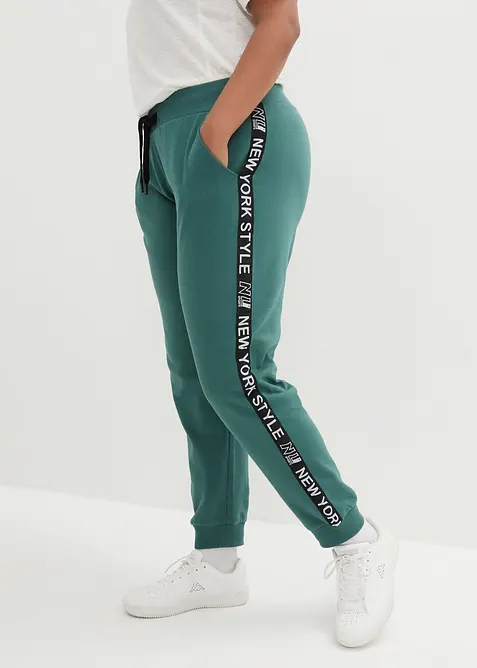 Pantalon de jogging avec finitions bord-côtes et imprimé, bonprix