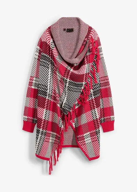 Gilet long en maille à franges, bonprix