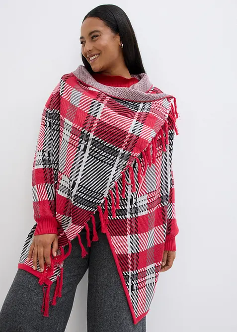 Gilet long en maille à franges, bonprix