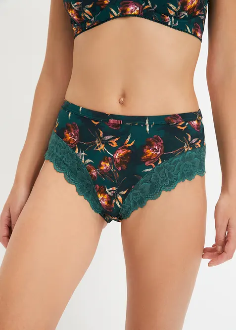 Lot de 2 slips Maxi avec dentelle, bonprix