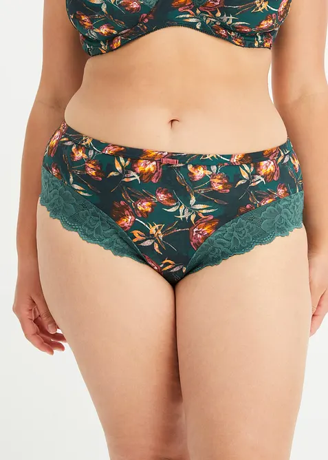 Lot de 2 slips Maxi avec dentelle, bonprix