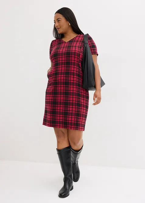 Robe jacquard avec rivets décoratifs, bonprix