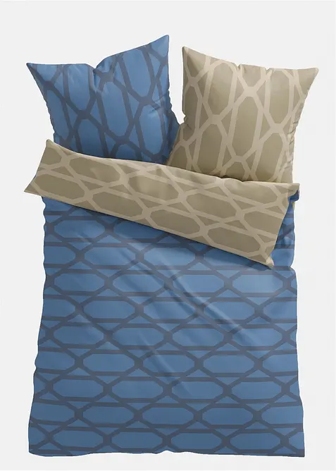 Parure de lit r&eacute;versible en coton m&eacute;lang&eacute;, bonprix