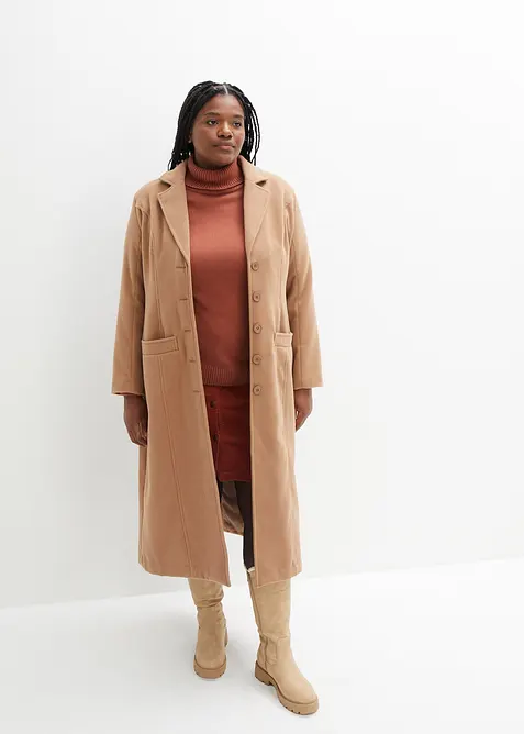 Jupe boutonn&eacute;e en velours c&ocirc;tel&eacute; extensible, bonprix