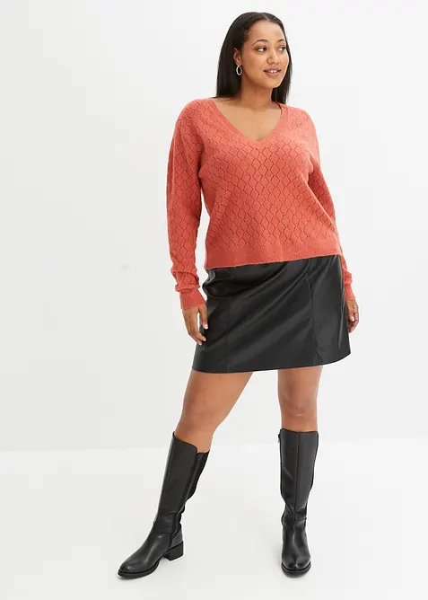 Pull en maille ajourée, bonprix