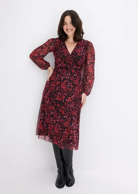 Robe en jersey et mesh, bonprix