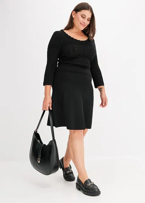 Robe en maille ajourée, bonprix