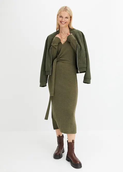 Robe midi en maille, bonprix