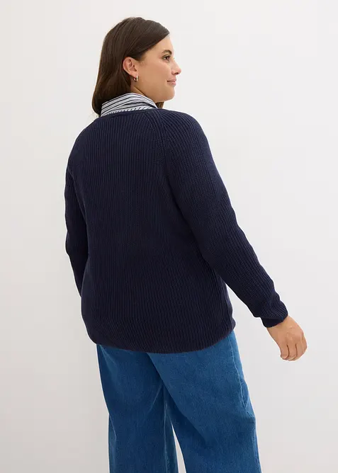 Pull côtelé 100% coton, bonprix
