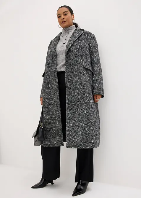 Manteau texturé en laine, bonprix