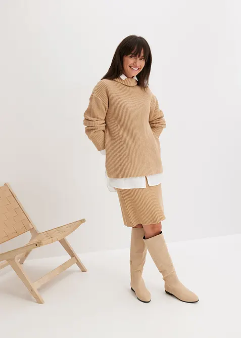 Pull col roulé 100% coton, bonprix