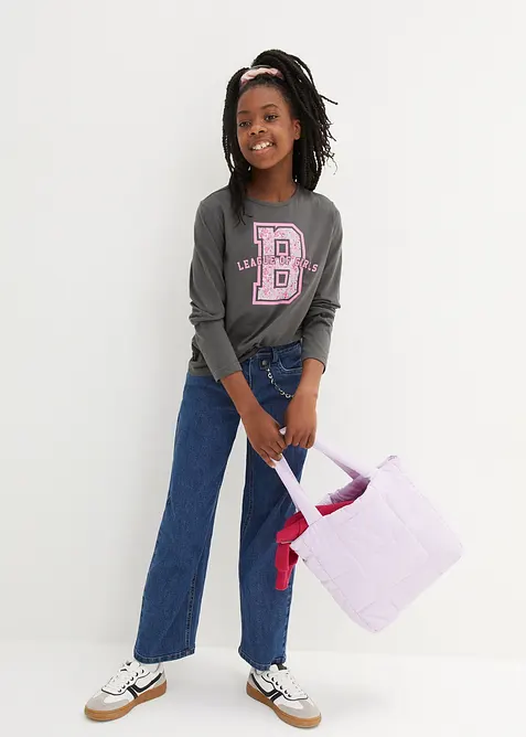 Lot de 3 T-shirts manches longues 100% coton, bonprix