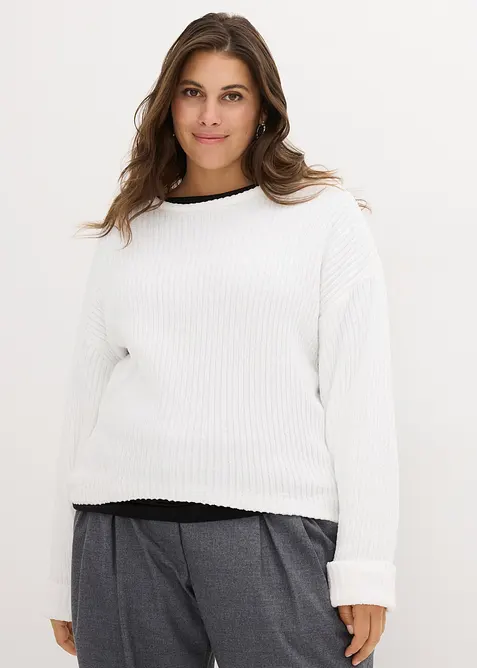 Pull oversize en maille chenille toute douce, bonprix