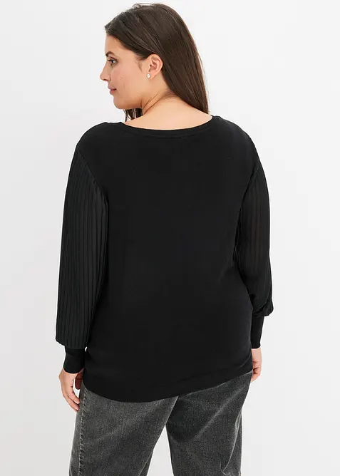 Pull à manches plissées, bonprix
