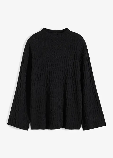 Pull en fine maille texturée, bonprix