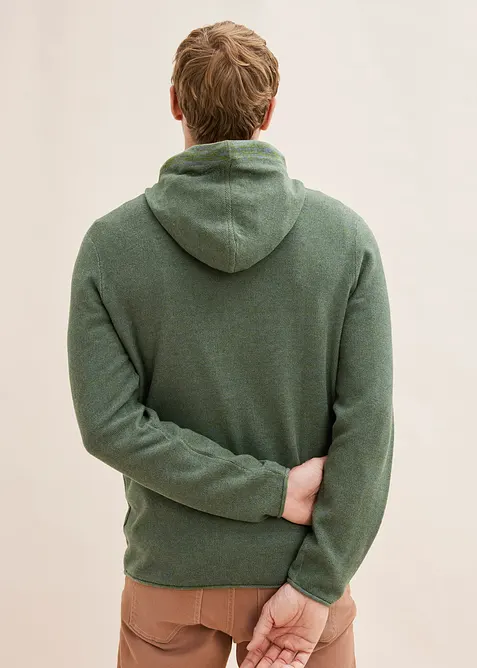 Pull doux en coton mélangé à capuche, bonprix