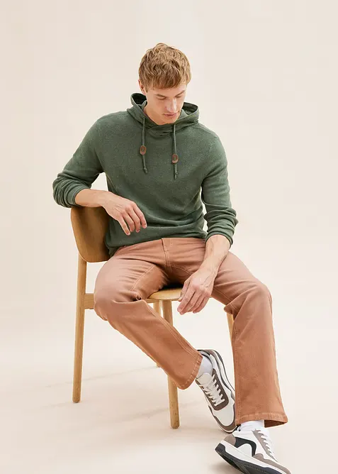 Pull doux en coton mélangé à capuche, bonprix