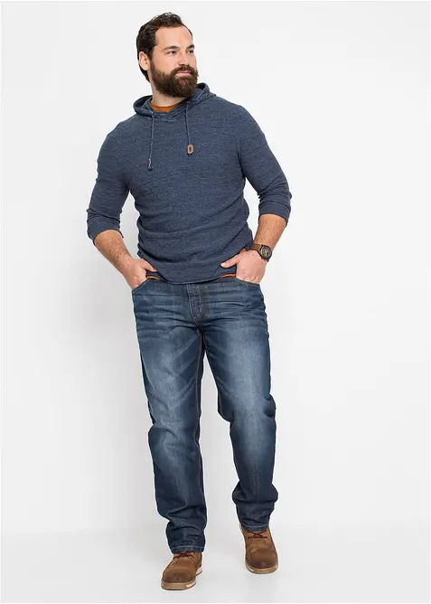 Pull doux en coton mélangé à capuche, bonprix