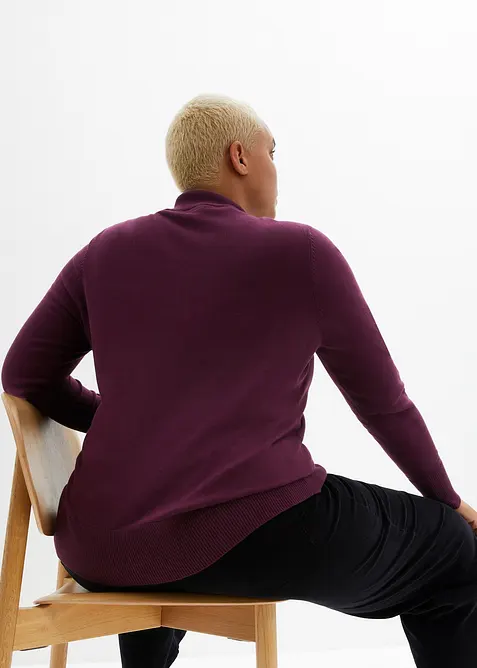 Pull basique en fine maille à col montant, bonprix