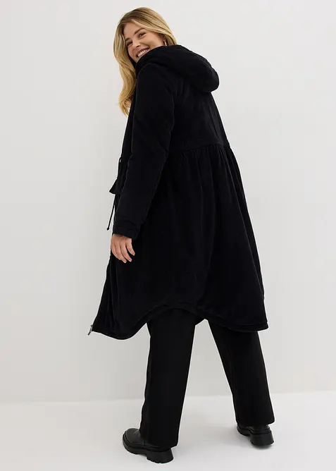 Manteau en velours côtelé 100% coton avec capuche doublée sherpa, bonprix