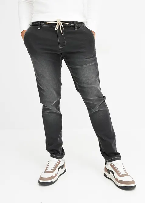 Jean jogger à taille élastiquée Regular, fuselé, bonprix
