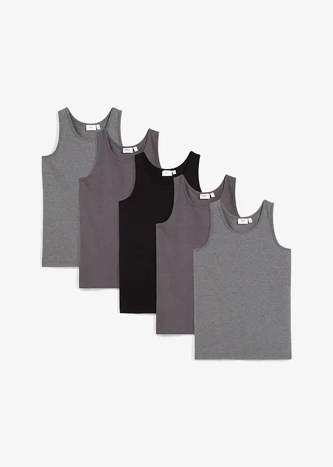 Lot de 5 débardeurs coton, bonprix
