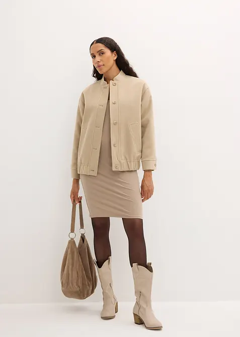 Robes en jersey à col V, bonprix