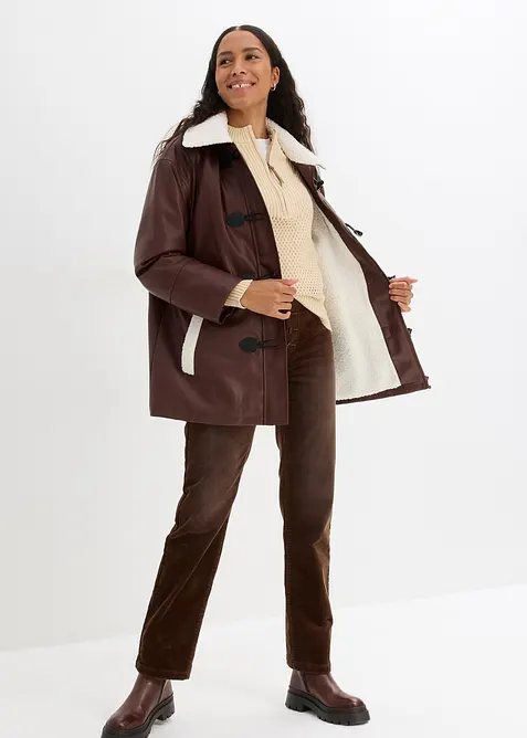 Pantalon droit en velours côtelé extensible, bonprix