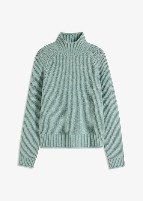 Pull en maille à col montant, bonprix