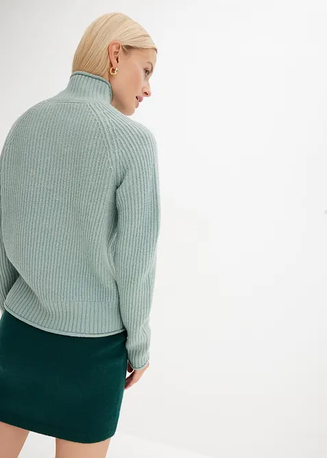 Pull en maille à col montant, bonprix