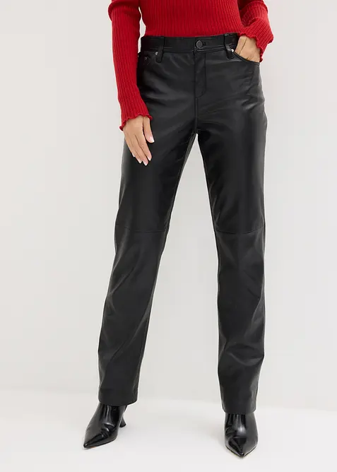 Pantalon en cuir d’agneau nappa, bonprix