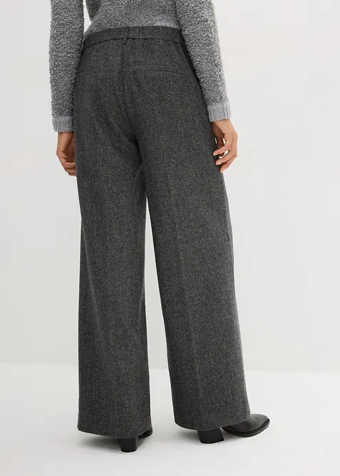 Pantalon à motif chevrons, laine majoritaire, bonprix